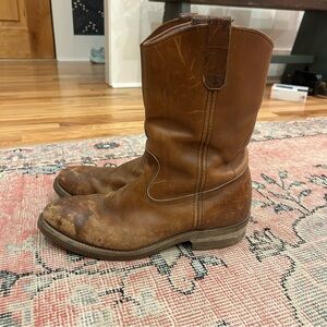Vintage Red Wing Shoes Leather Work Pull On Boots Made in USA Mens 10.5-11